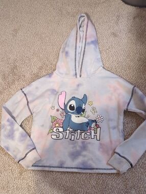 Disney Stitch Tie-Dye Hoodie - Pastel Pink, Lavender & Blue